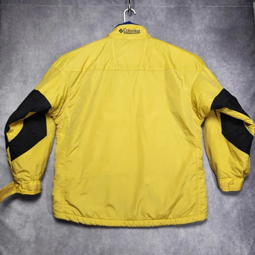 VTG Columbia Mens‎ Jacket size Large Yellow Zip Up Front Insulated Fleece Lined